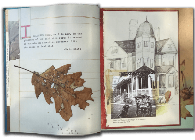 A spread for the book SOME WRITER! by Mellissa Sweet.